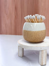 Ceramic White Match Holder with Matches