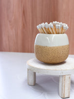 Ceramic White Match Holder with Matches