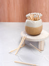 Ceramic White Match Holder with Matches