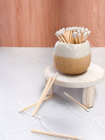 Ceramic White Match Holder with Matches