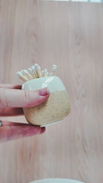 Ceramic White Match Holder with Matches